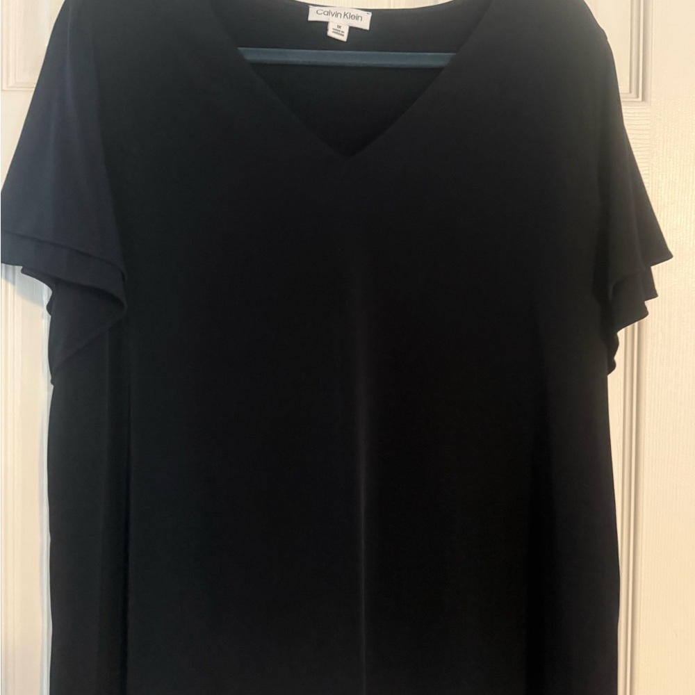 Calvin Klein Women's Elegant Navy Blouse - Picture 2 of 5